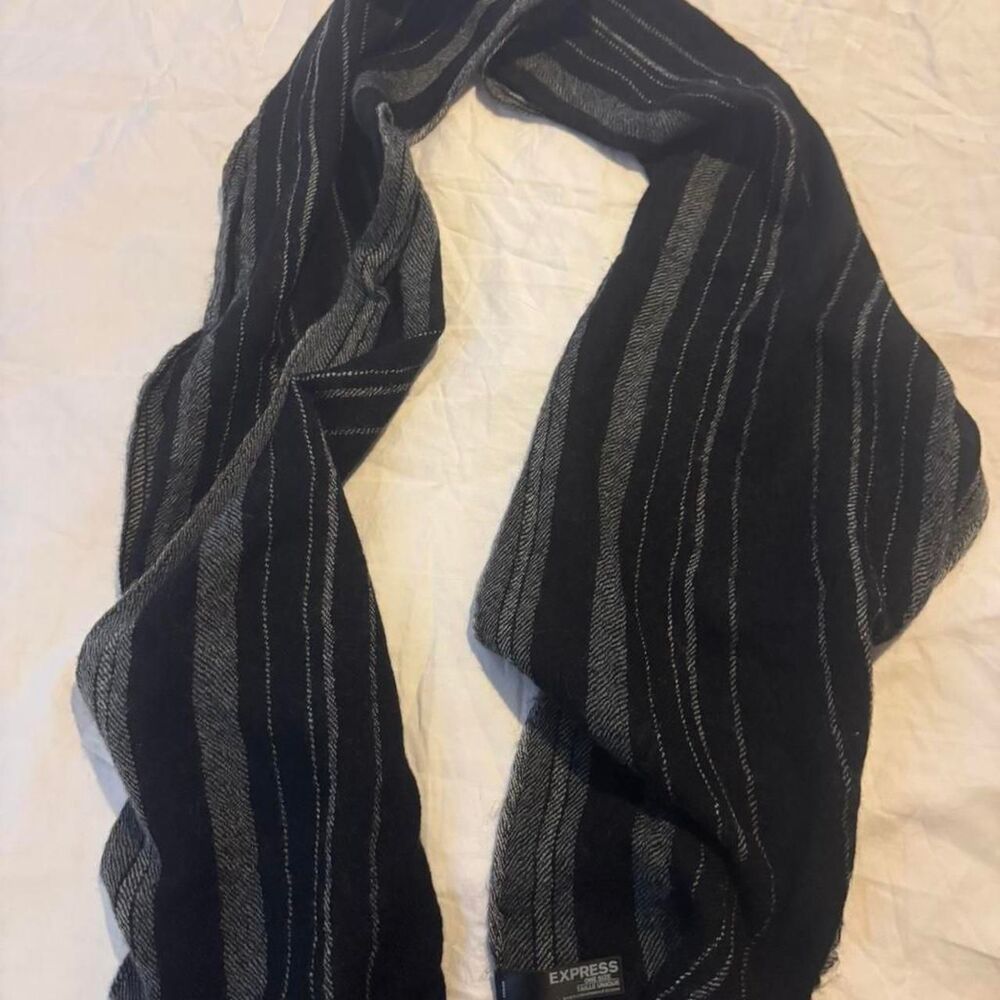 Express Unisex Black and Grey Scarf